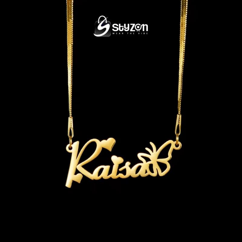 Styzon Custom Name Necklace – Personalized Gold Script thumbnail 2