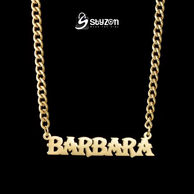 Styzon Custom Name Necklace – Personalized Gold Script thumbnail 5